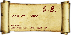 Seidler Endre névjegykártya